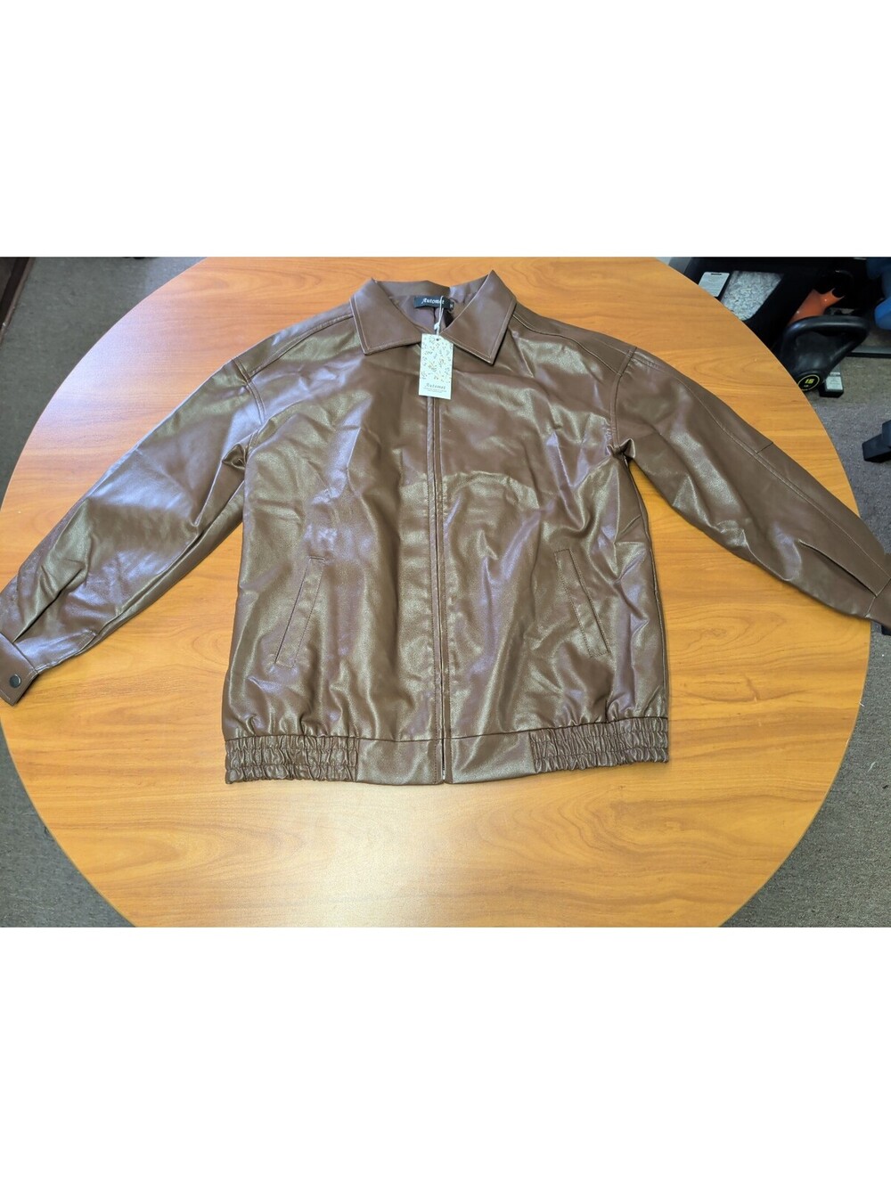 Automet Brown Faux Leather Jacket Size M